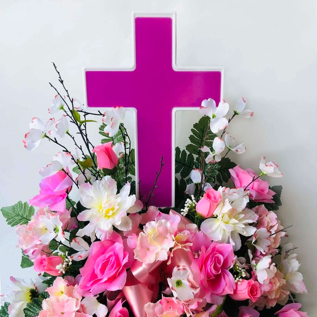 Eternal Light Cross Solar Powered Cross for Cemetery / Grave