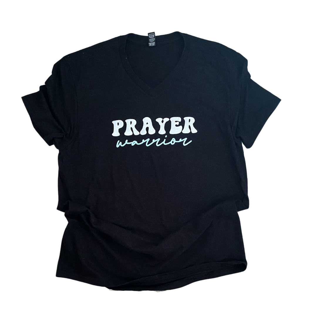 Prayer Warrior Vneck Tee Eternal Light Co