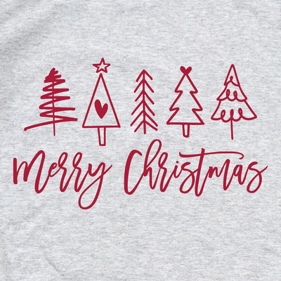 Merry Christmas Doodle Trees Sweatshirt