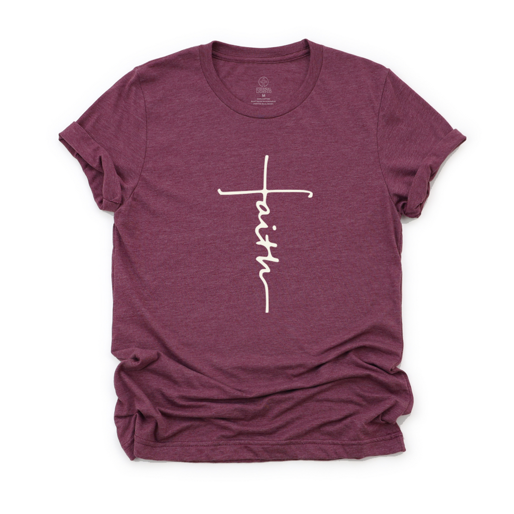 Faith Cross Maroon Tee