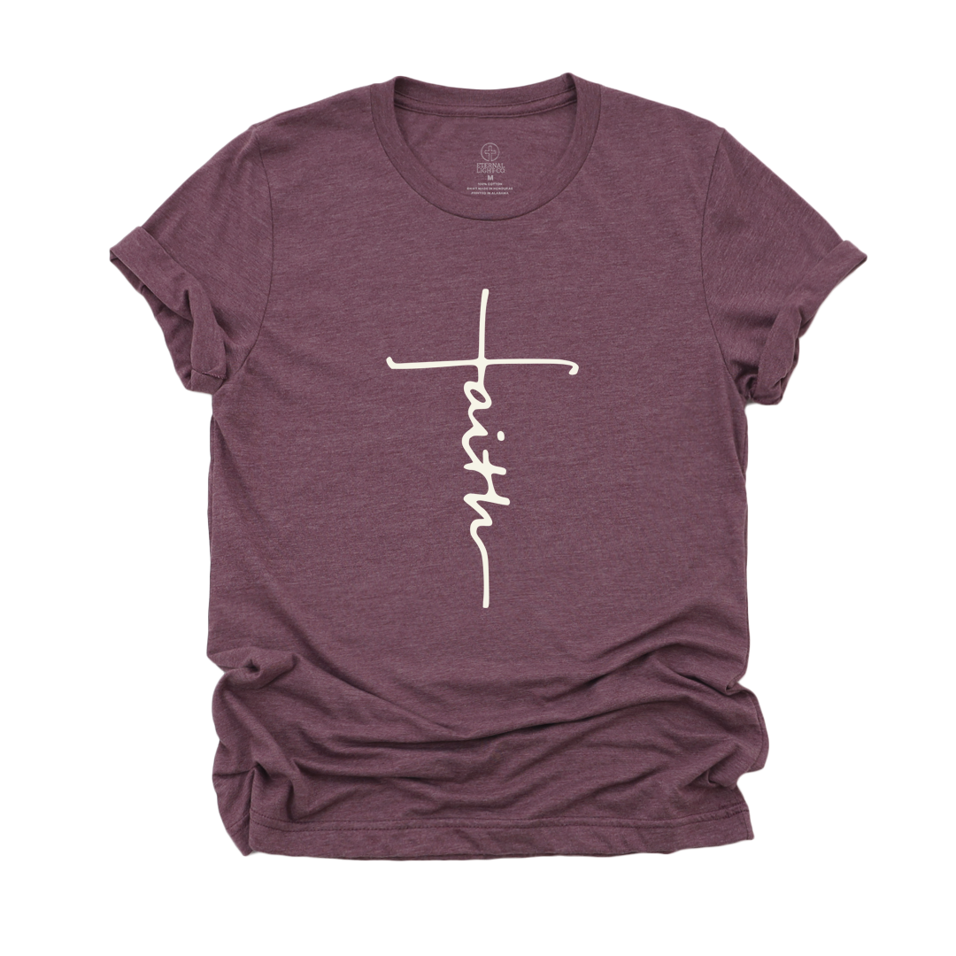 Faith Cross Maroon Tee