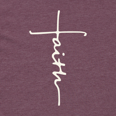 Faith Cross Maroon Tee