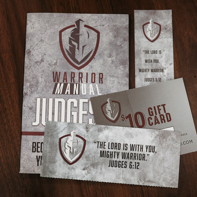 Warrior Manual Encouragement Set: Devotion Book, Scripture Card, $10 Gift Card
